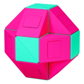 Rubikove kocke - Rubikova kocka - Monster GO Twist Snake Cube 24 Blocks Pink/Green