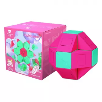 Rubikove kocke - Rubikova kocka - Monster GO Twist Snake Cube 24 Blocks Pink/Green
