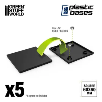 Warhammer pribor i oprema - Plastic Square Base 60mm - PACKx5