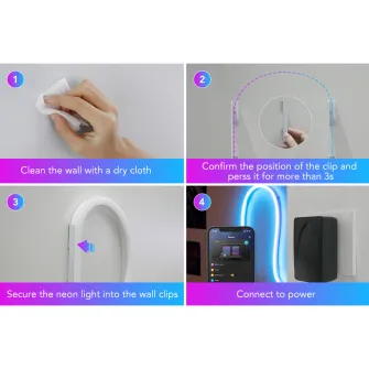LED trake i lampice - Govee Neon Rope Light 2 Clips White 5 Pcs (1 Pack)