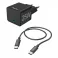 Mini brzi punjac sa USB-C kablom, PD, 25W, 1.5m crni