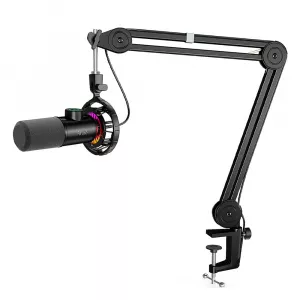 Streaming oprema - Fifine T658 USB RGB Dynamic Microphone With Boom Arm Stand - Black