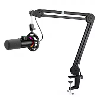 Streaming oprema - Fifine T658 USB RGB Dynamic Microphone With Boom Arm Stand - Black