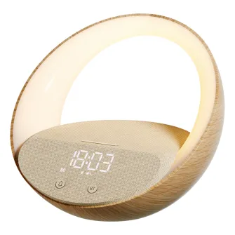 Bežični punjači - Aurora Glow Lamp with Clock, Wireless speaker and Wi-Fi charger
