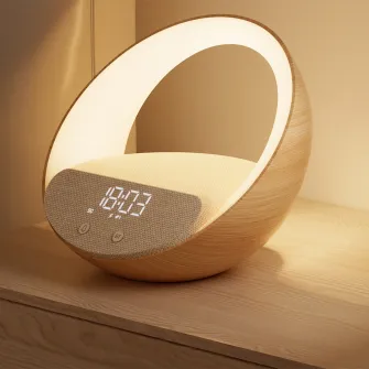Bežični punjači - Aurora Glow Lamp with Clock, Wireless speaker and Wi-Fi charger