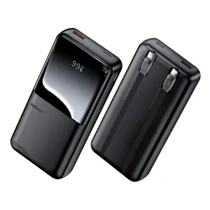 REMAX RPP-679 Black 20W+QC 22.5W Power Bank with 2 Fast Ch.Cables 10000mAh