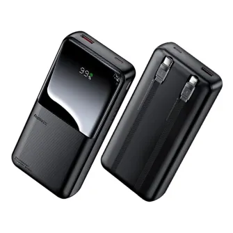 Power bank - REMAX RPP-679 Black 20W+QC 22.5W Power Bank with 2 Fast Ch.Cables 10000mAh
