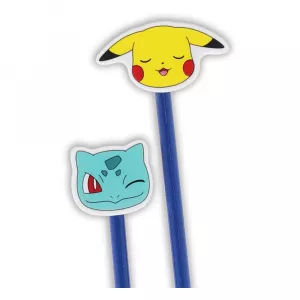 Pokemon - Pikachu & Bulbasaur - 2 Pencils With Eraser