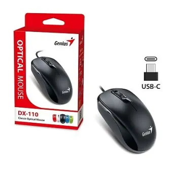 Kancelarijski miševi - Genius Mouse DX-110 USB-C, Black,USB