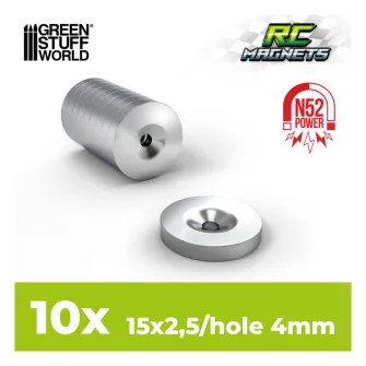 Warhammer pribor i oprema - Neodymium Magnets HOLLOW 15x2,5mm for RC cars (Pack x10)