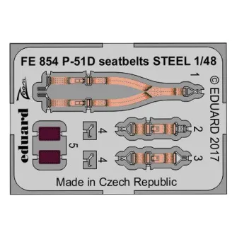 Pribor i oprema za makete - 1:48 P-51D Seatbelts - Steel