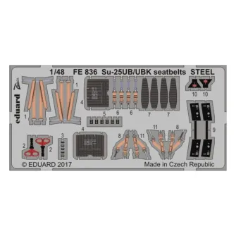 Pribor i oprema za makete - 1:48 Su-25UB/UBK Seatbelts - Steel