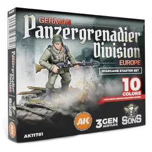 German Paanzergrenadier - Wargame Starter Set (10 Colors + Exclusive Figure German Machine Gunner)