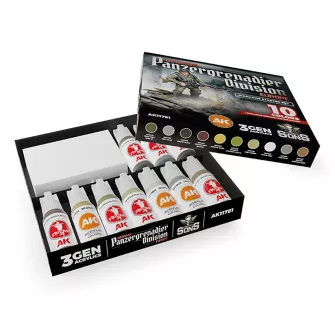 Warhammer boje - German Paanzergrenadier - Wargame Starter Set (10 Colors + Exclusive Figure German Machine Gunner)