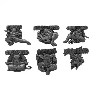 Teenage Mutant Ninja Turtles 6 Pack Pin Badge Set