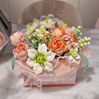 Kockice za sklapanje - Loz - Flower Gift Box Pink