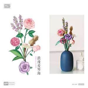 Kockice za sklapanje - Loz - Lavender and Pink Rose