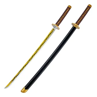 Merchandise razno - Demon Slayer - Wood Sword Replica - Standard Nichirin Katana (Zenitsu Agatsuma) v2