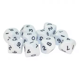 Pribor i oprema za makete - D10 Dice Pack - White (10)