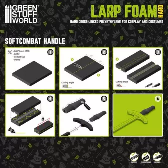 Warhammer pribor i oprema - LARP Foam Hard Black 200x300mm 20mm