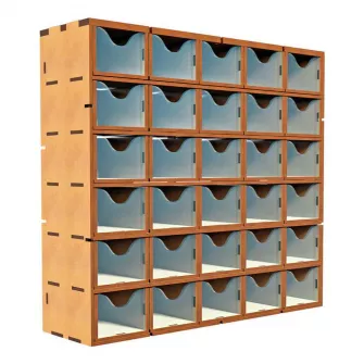 Warhammer pribor i oprema - MDF Vertical rack with Drawers (30 Small Drawers)
