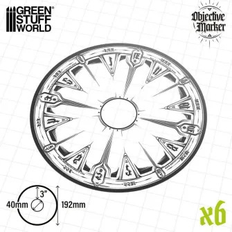 Warhammer pribor i oprema - Clear Objective Marker (40mm+3') Pack x6 (compatible 40k WTC)