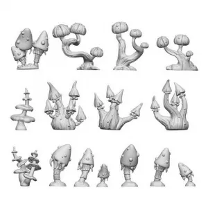 3D Printed Plants - Fantasy Mushrooms
