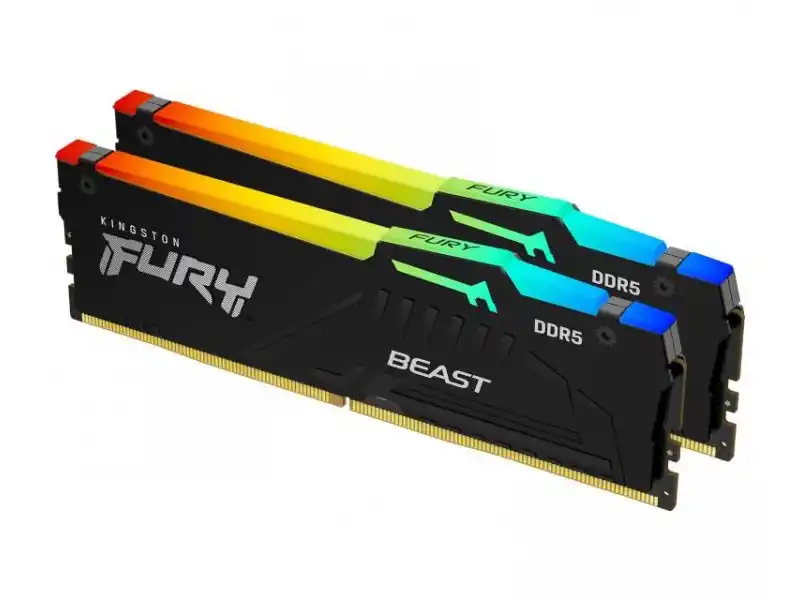 Memorije - Memorija DDR5 64GB (2x32GB) 5600MHz Kingston Fury Beast RGB KF556C36BBEAK2-64