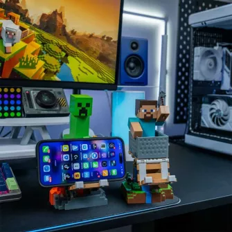 Akcione figure - Minecraft: Steve Cable Guy R.E.S.T Collectible Figure Device Holder