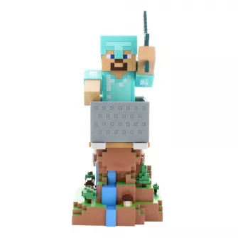 Akcione figure - Minecraft: Steve in Diamond Armour Cable Guys R.E.S.T Collectible Figure Device Holder