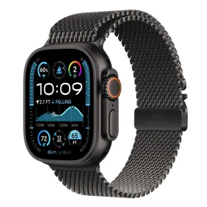 Apple Watch Ultra2 v2 Cellular 49mm Black Titanium Case with Black Titanium Milanese Loop - M