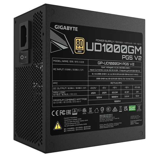 Napajanje 1000W Gigabyte GP-UD1000GM PG5 V2 GEU2 80+ Gold