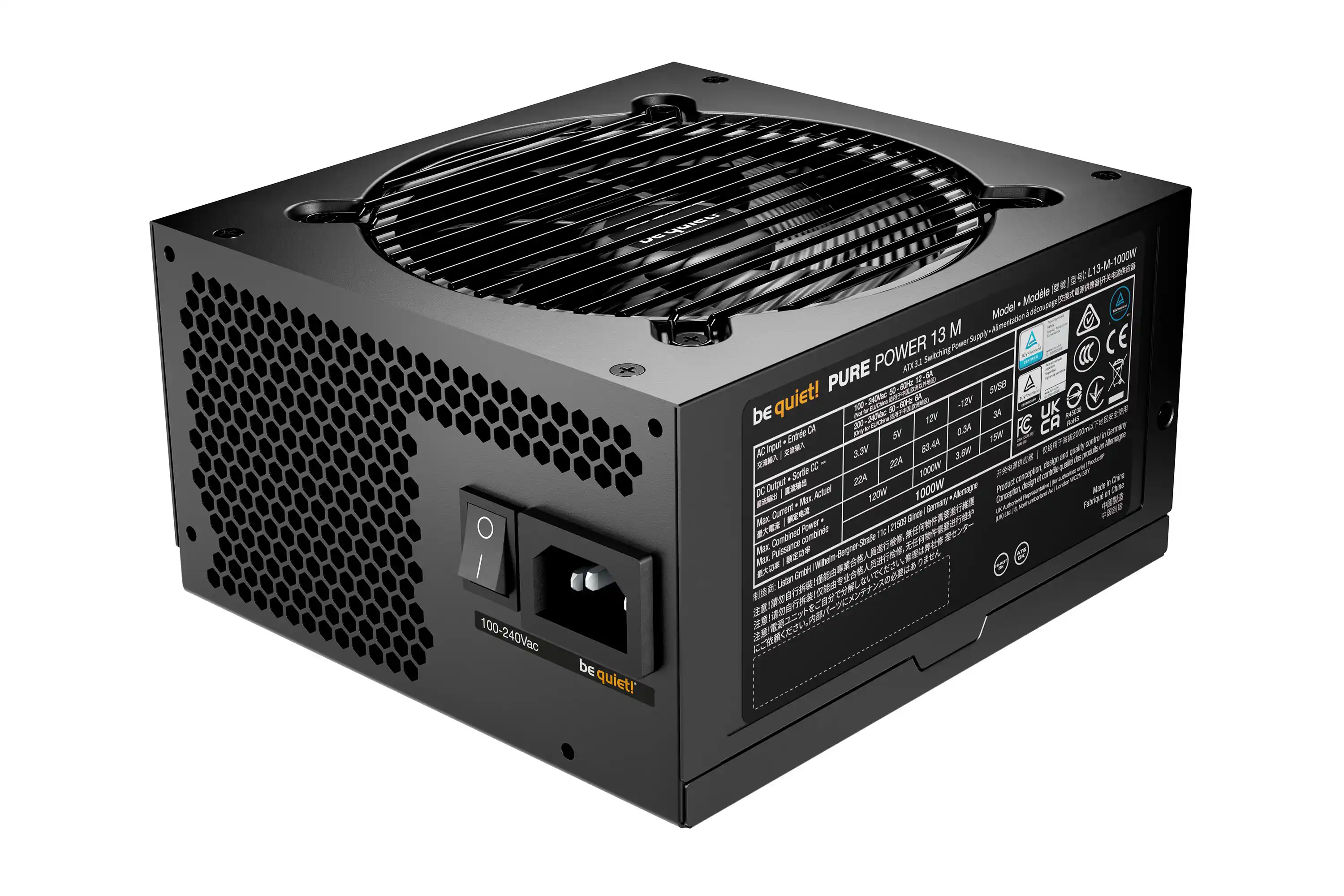 Napajanje Be Quiet Pure Power 13 M 1000W Gold  BP028EU ATX3.1 Modularno