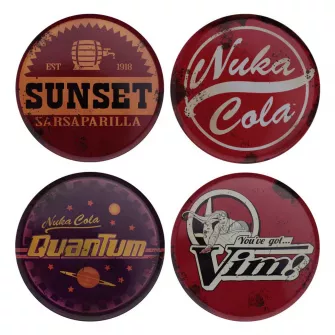 Merchandise razno - Fallout Set of Four Metal Drinks Coasters