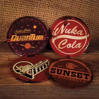 Merchandise razno - Fallout Set of Four Metal Drinks Coasters