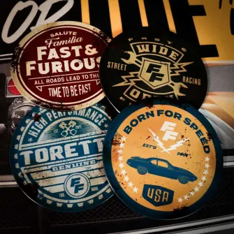 Merchandise razno - Fast & Furious Set of 4 Vintage Style Coasters