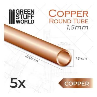 Warhammer pribor i oprema - Round Copper tube 1,5mm (pack x5)