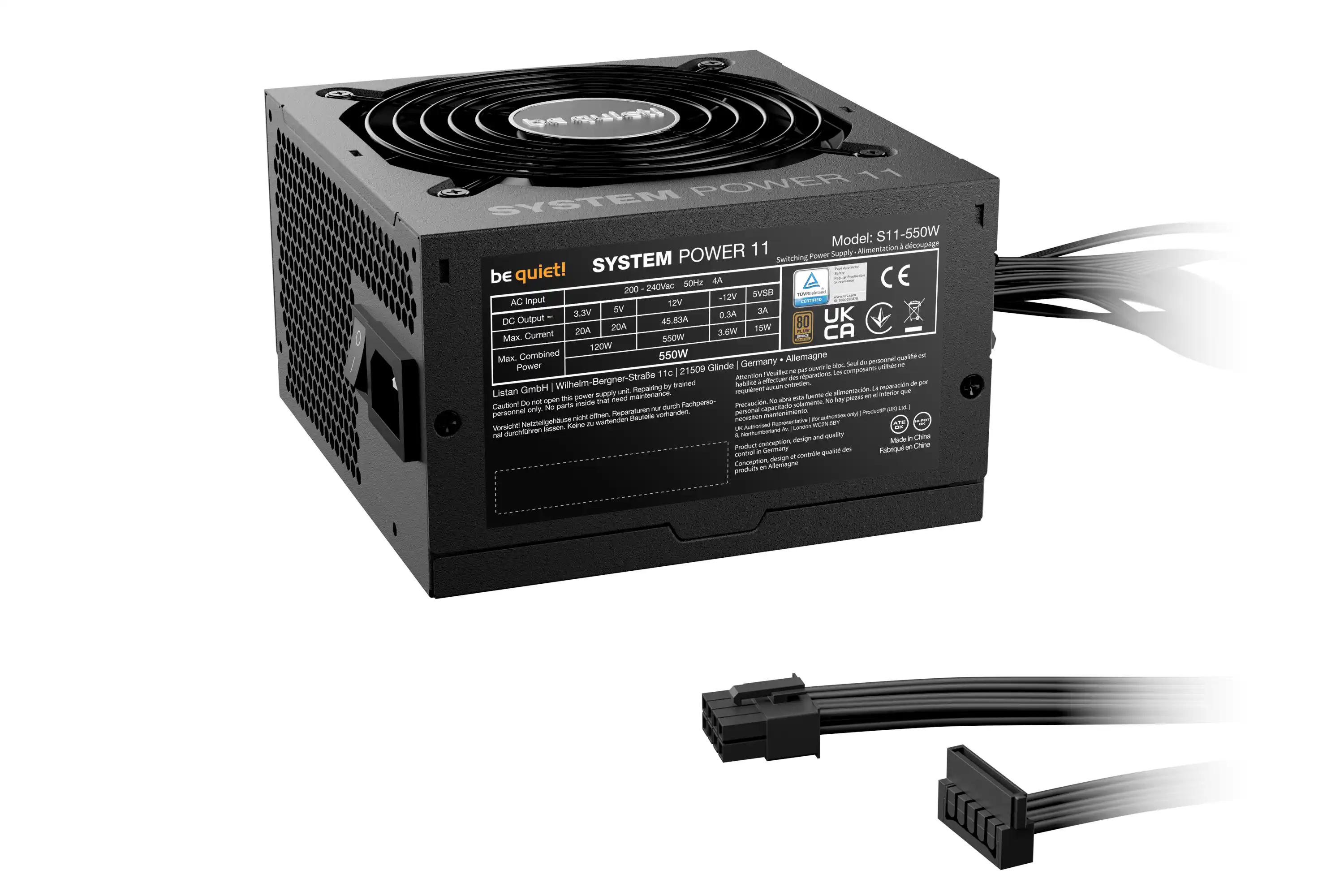 Napajanje Be Quiet System Power 11 550W Bronze  BP010EU ATX3.1