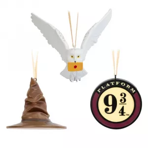 Harry Potter - Sorting Hat, Platform9 3/4 and Hedwig Ornaments