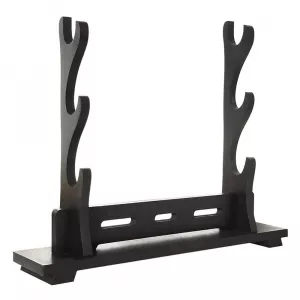Sword Stand - Solid Wood Black L