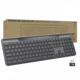 Kancelarijske tastature - Logitech Signature Slim Solar+ wireless keyboard K980, Graphite, for Business