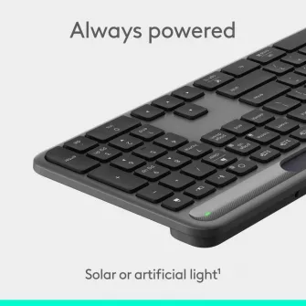 Kancelarijske tastature - Logitech Signature Slim Solar+ wireless keyboard K980, Graphite, for Business