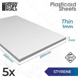 Warhammer pribor i oprema - HIPS Plasticard Sheet 1,0mm (Pack x5)