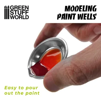 Warhammer pribor i oprema - Stainless steel modeling paint wells (Pack x6)