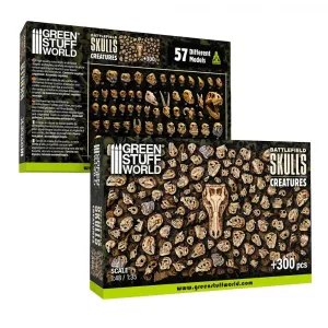 3D Printed - Skulls & Bones - Battlefield Skulls - Creatures