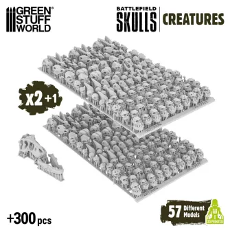 Warhammer pribor i oprema - 3D Printed - Skulls & Bones - Battlefield Skulls - Creatures