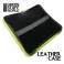 Premium Leather Case - Black with Green Border and Logo