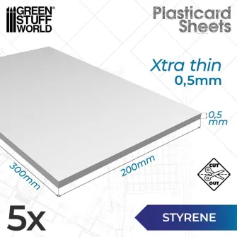 Warhammer pribor i oprema - HIPS Plasticard Sheet 0,5mm (Pack x5)