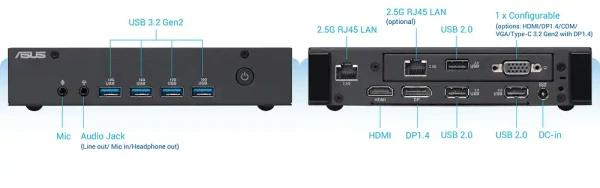 Mini PC - Mini PC Asus PN43-B 2S N100 DDR4 8GB/SSD M.2 256GB/DP/HDMI/WiFi6/BT5.2 90MR0172-M00030