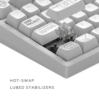 Gejmerske tastature - Dark Project ALU Terra Nova R2 White - Wireless Gaming Keyboard (ANSI)